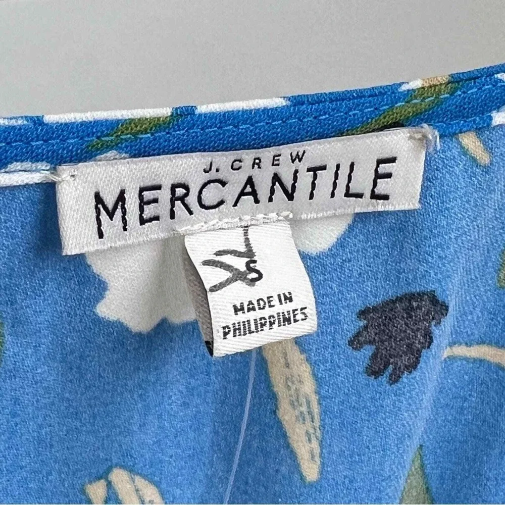 NWT J.Crew Mercantile Floral High Low Wrap Dress Women‎ S EMMAHANSI cababa blue